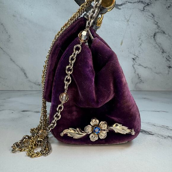 Dolce & Gabanna Velvet Bag Miss Sicily Runway purse Rare 2016 Lizard Metal D&G - Picture 7 of 16